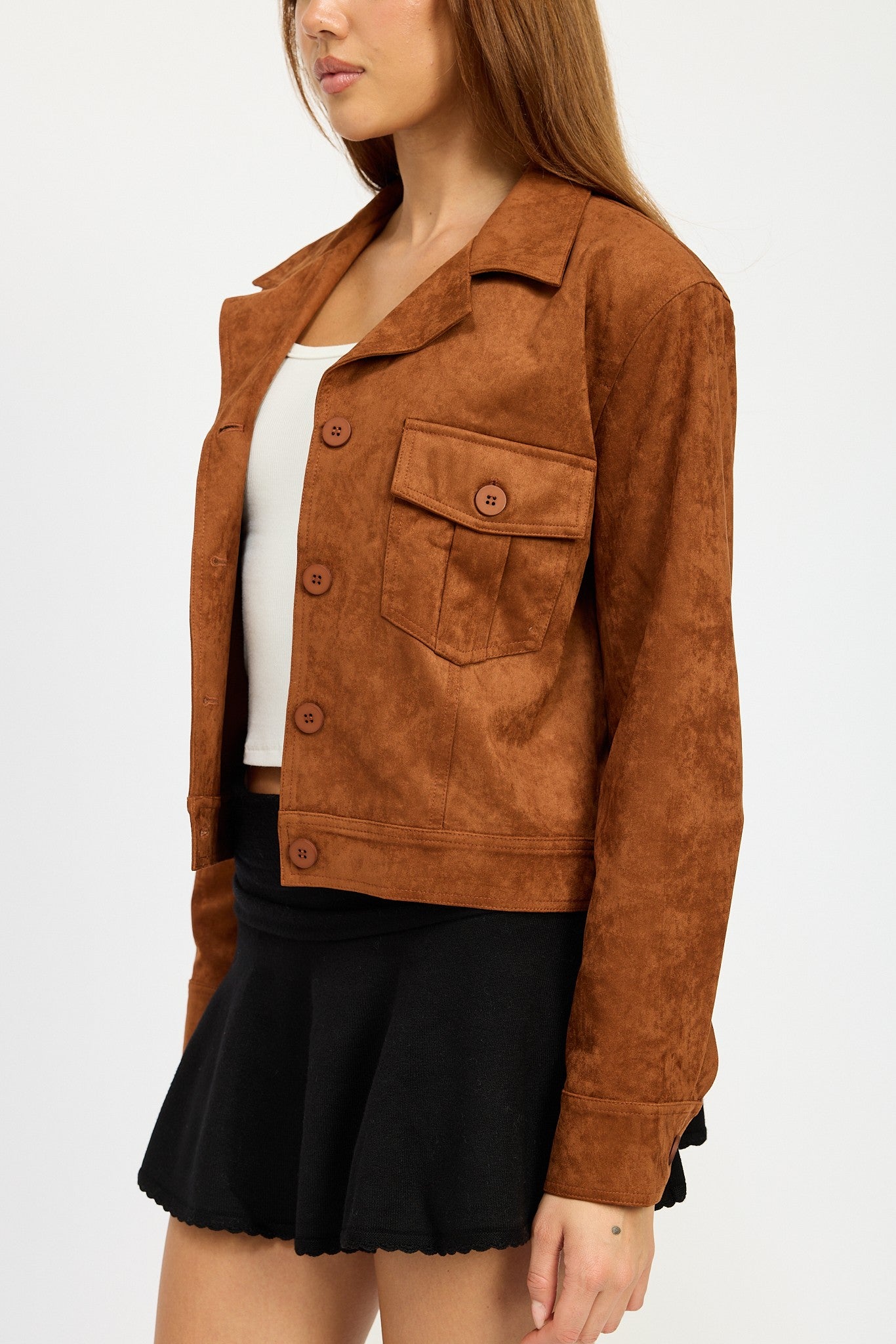 Sude Jacket With Pockets