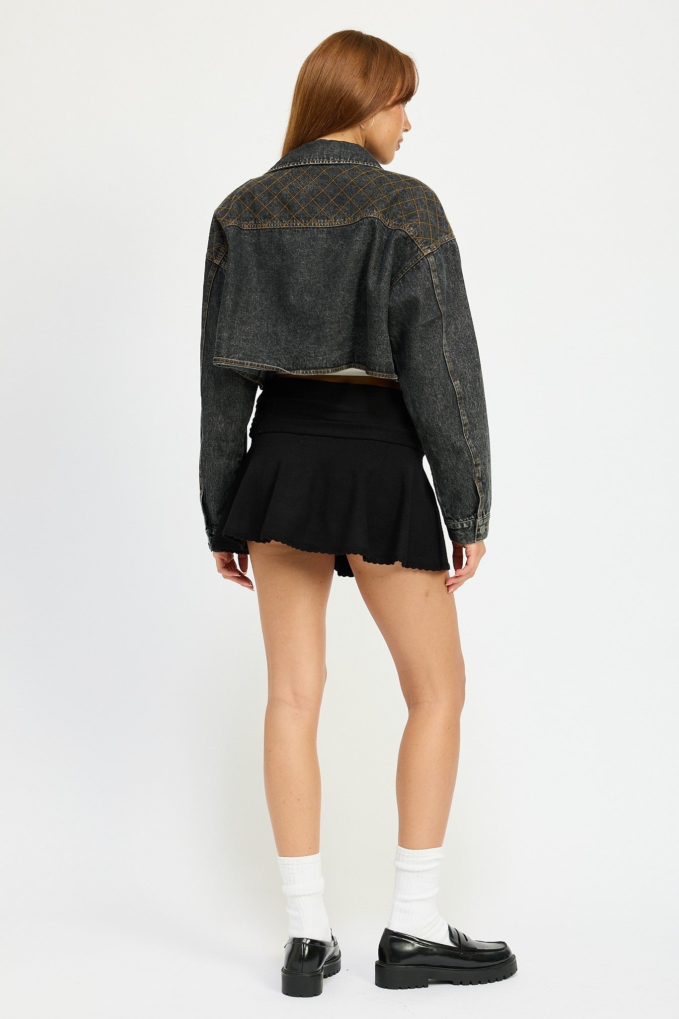 Embroidered Denim Crop Jacket