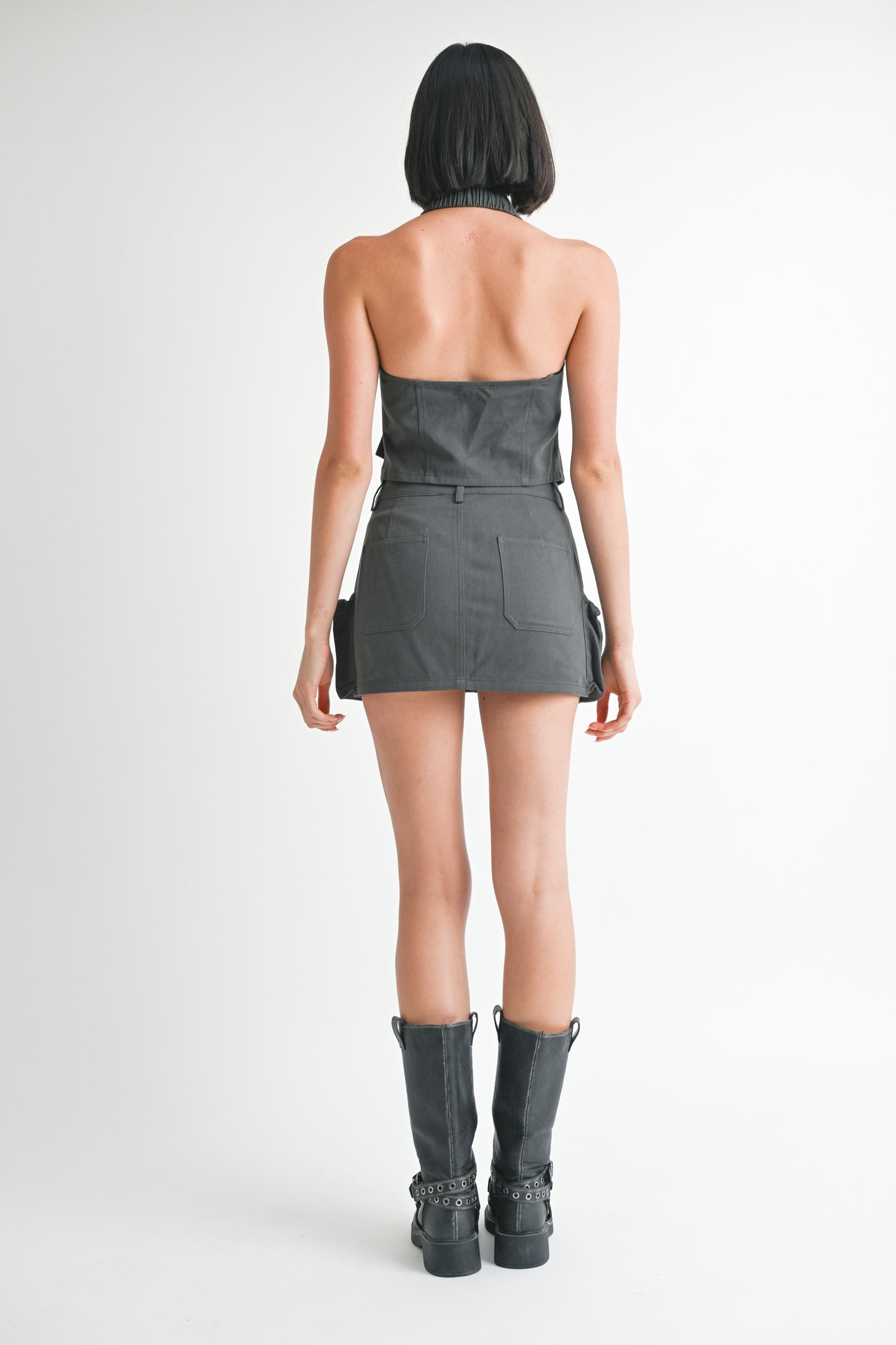 Exposed Cargo Pocket Mini Skirt