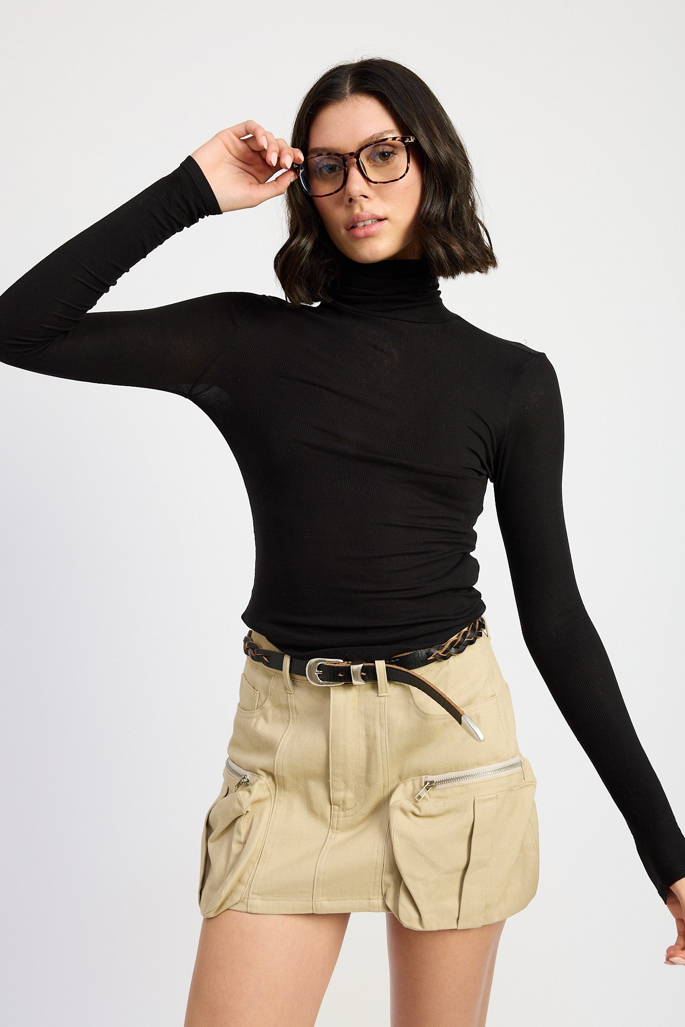 Exposed Cargo Pocket Mini Skirt