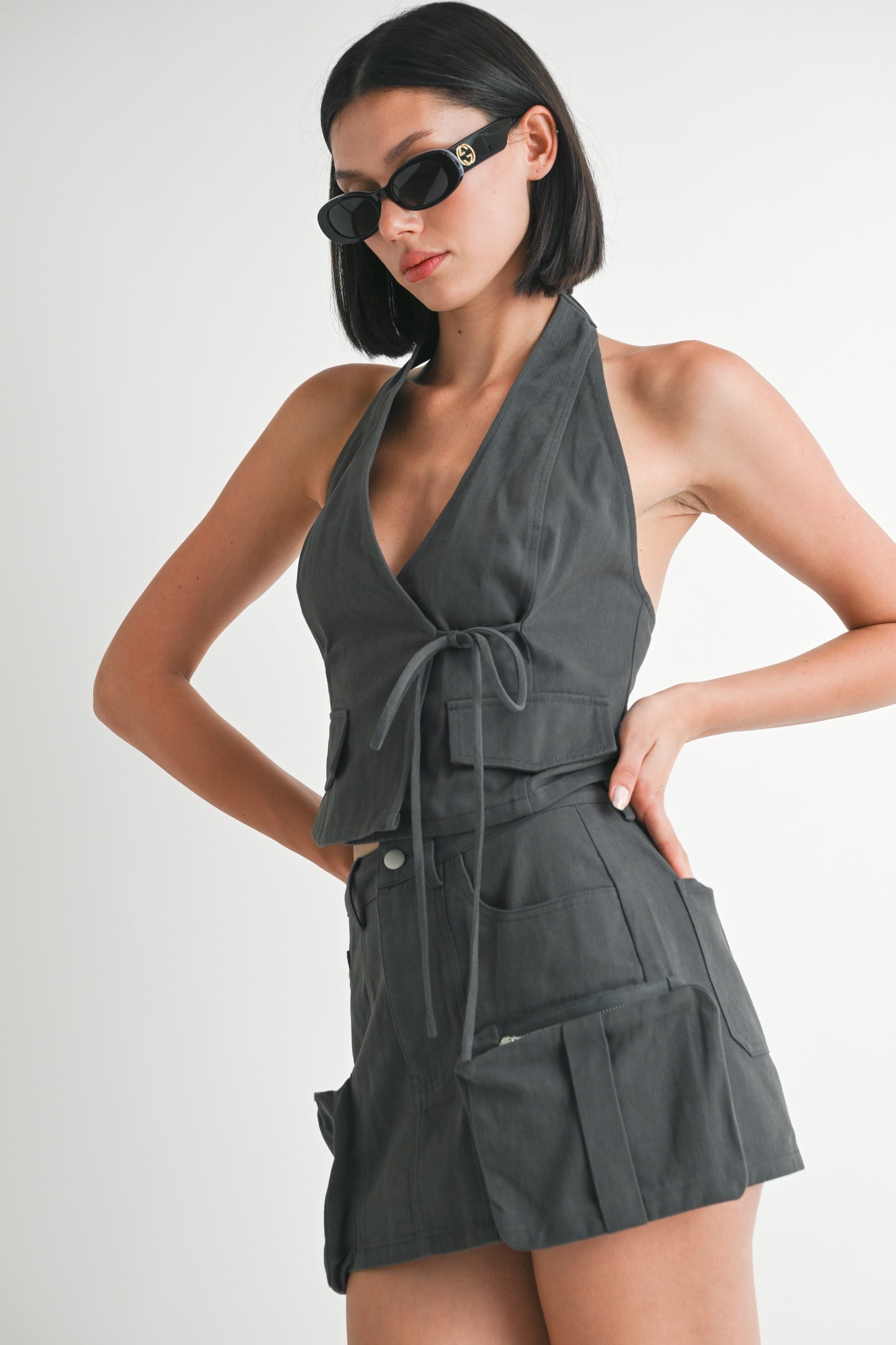 Wrapped Halter Neck Top
