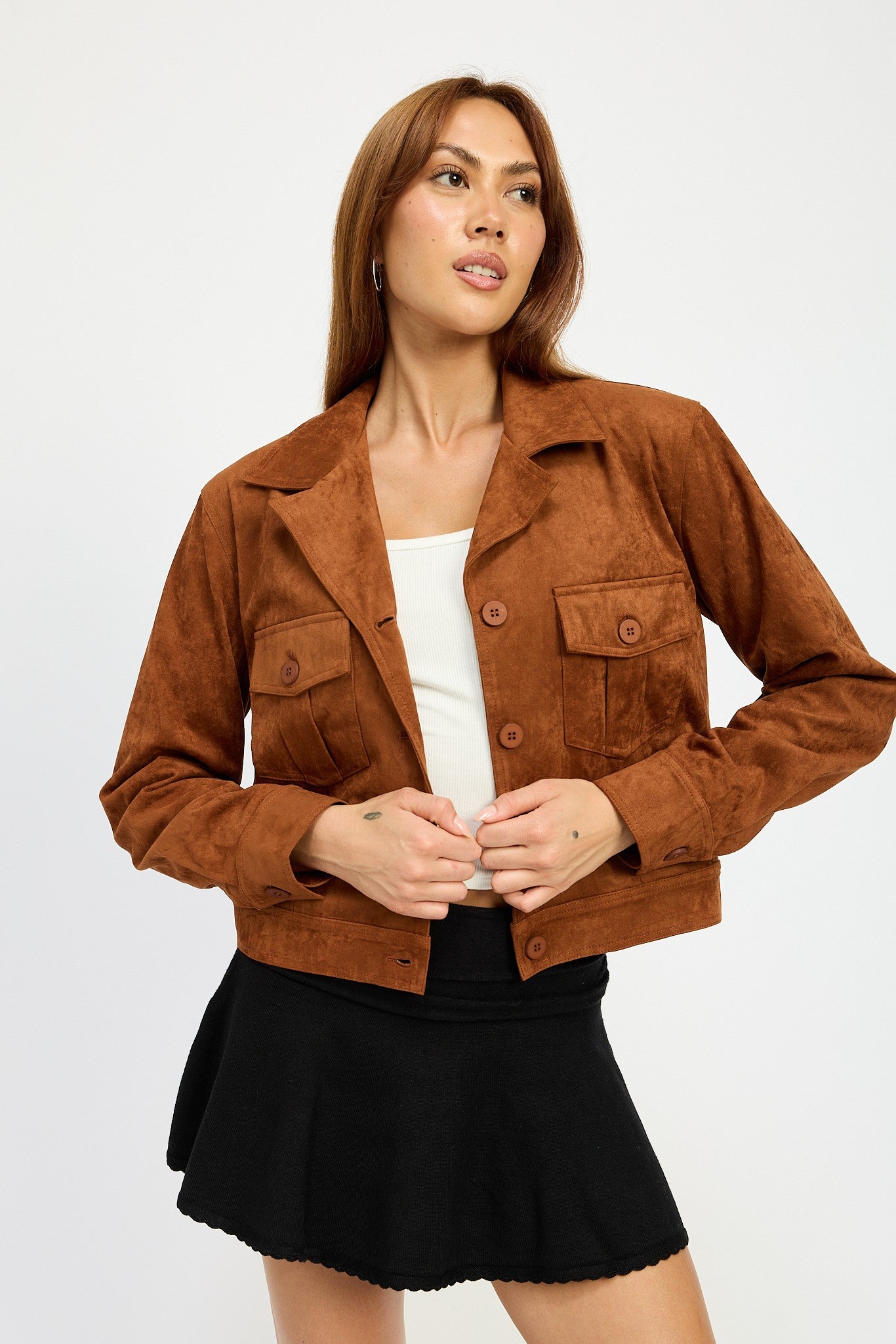 Sude Jacket With Pockets